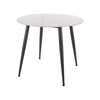 Стол обеденный SIGNAL RION белый лак/черный 90